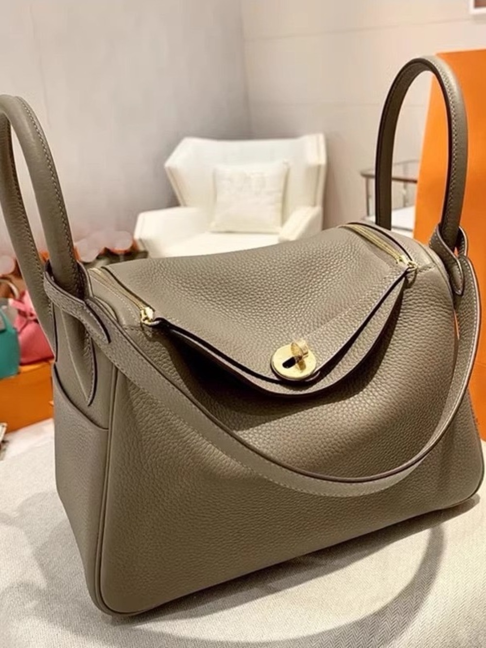 Elegant Taupe Shoulder Bag - Women's Leather Handbag